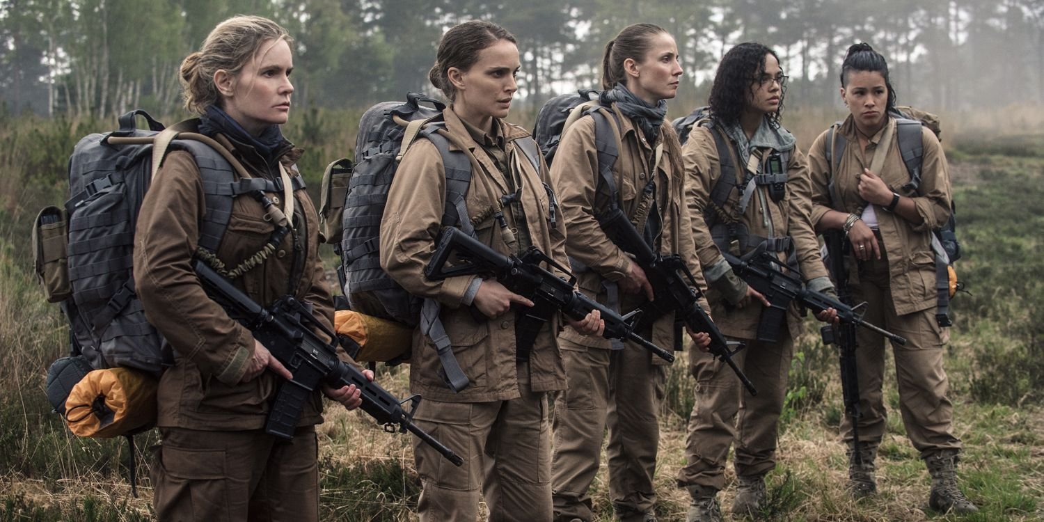 Jennifer Jason Leigh, Natalie Portman, Tuva Novotny, Tessa Thompson, and Gina Rodriguez in Annihilation