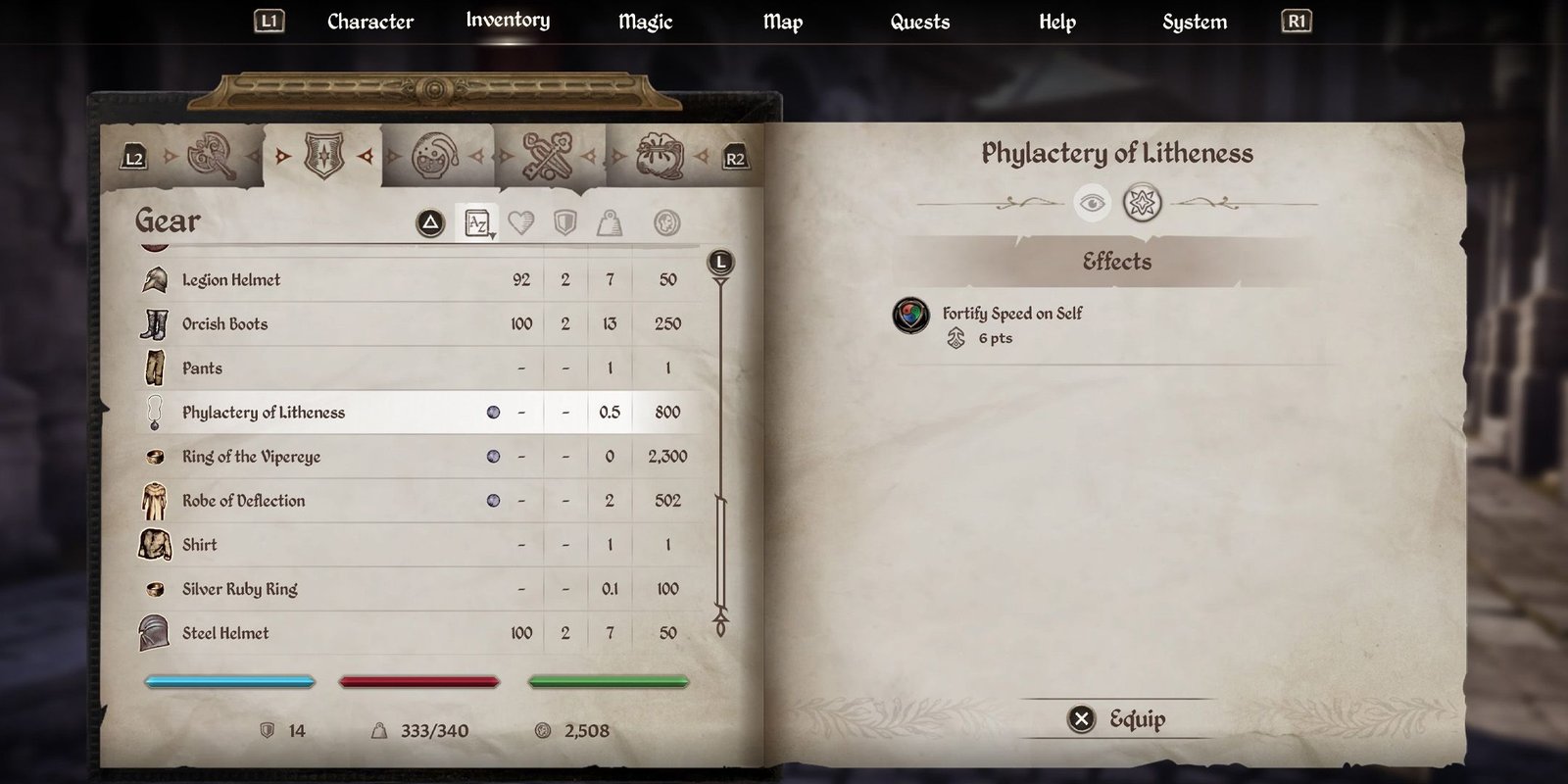 Phylactery of Litheness Oblivion Remastered