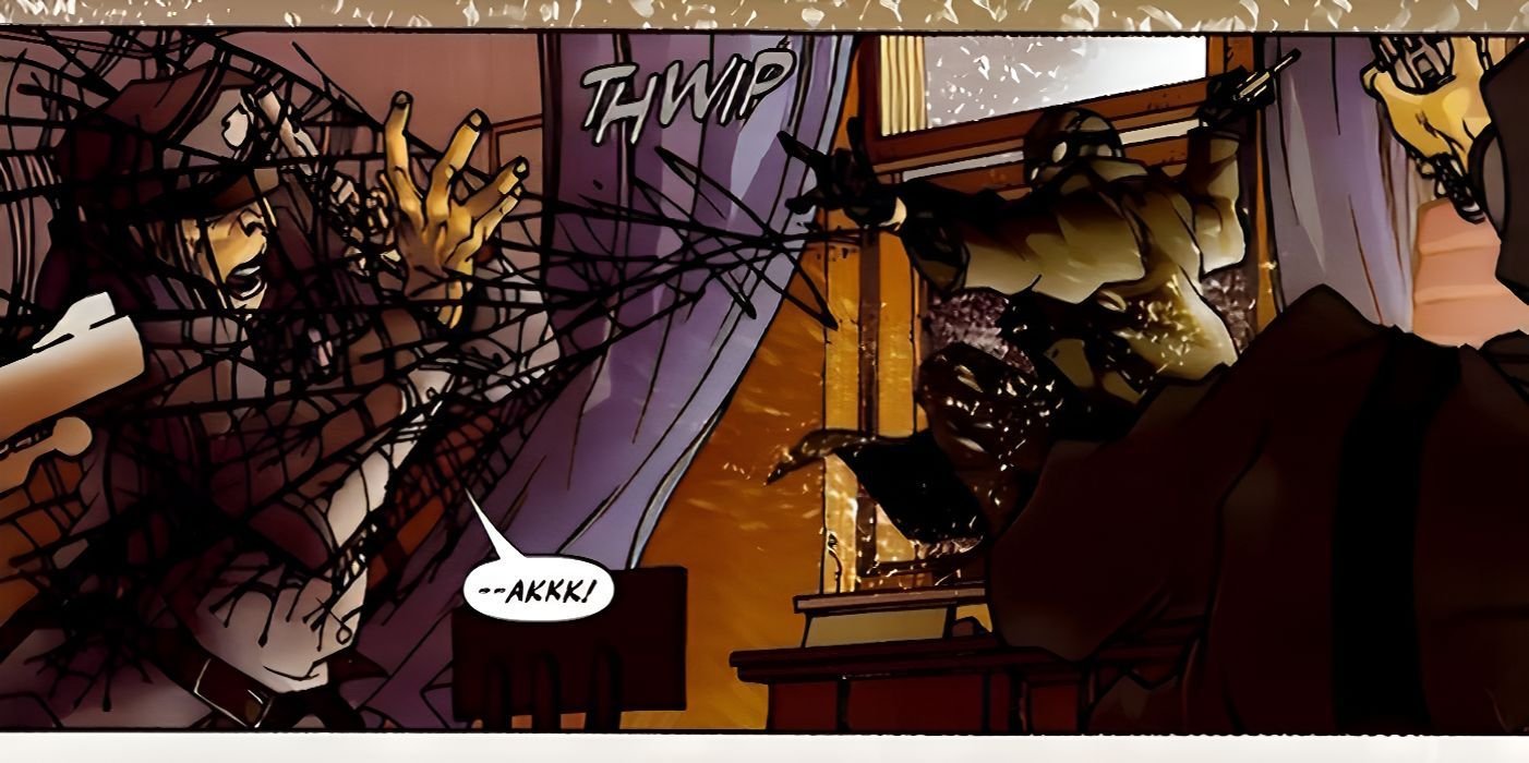 Spider-Noire Shoots Webs At A Cop