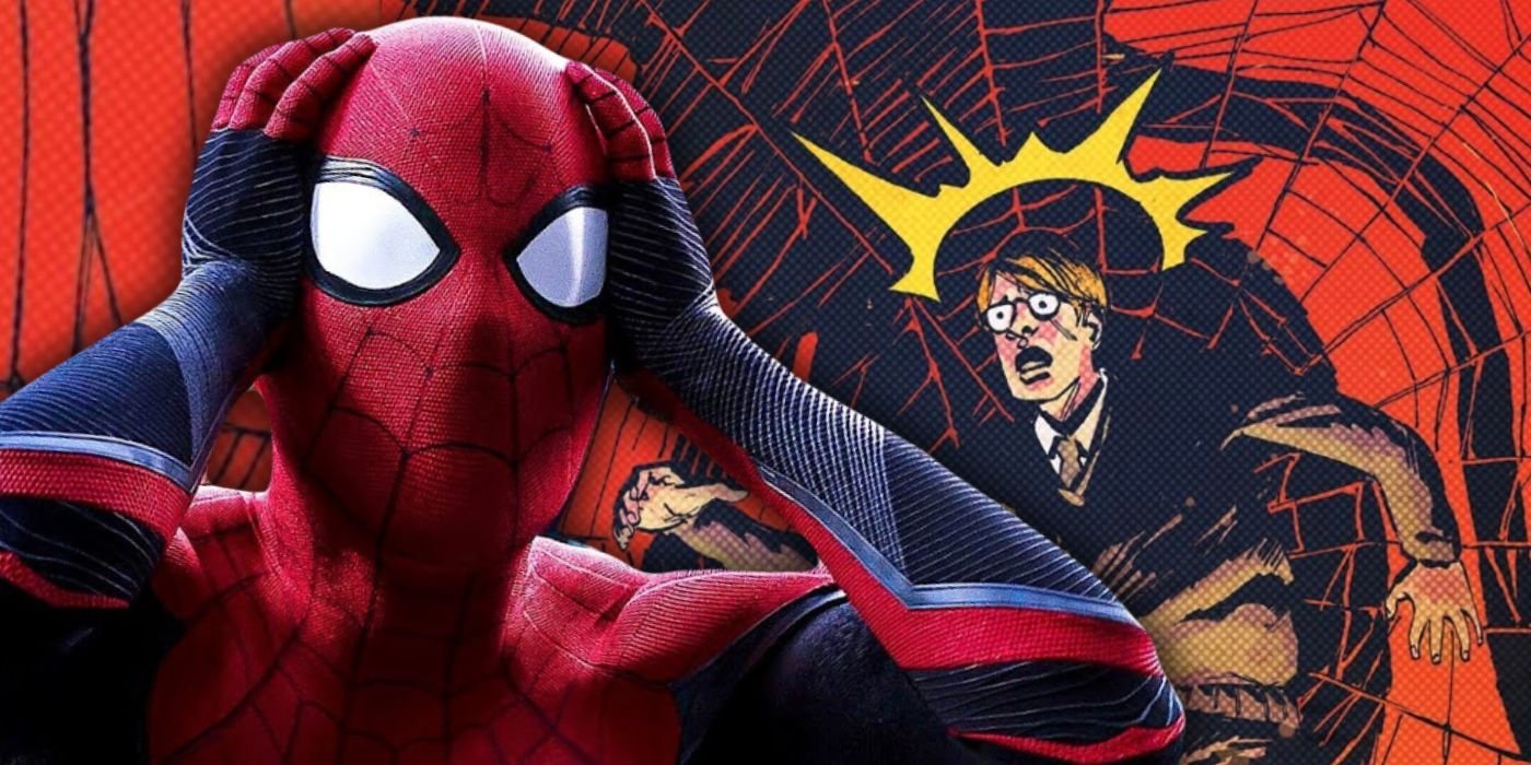 8 Essential Facts About Spider-Man Noir You Need to Know Before Nicolas Cage's Spider-Noir Show 4 Shocked MCU Spider-Man on Edge of Spider-Verse #4 cover art by Garry Brown featuring scared Patton Parnel