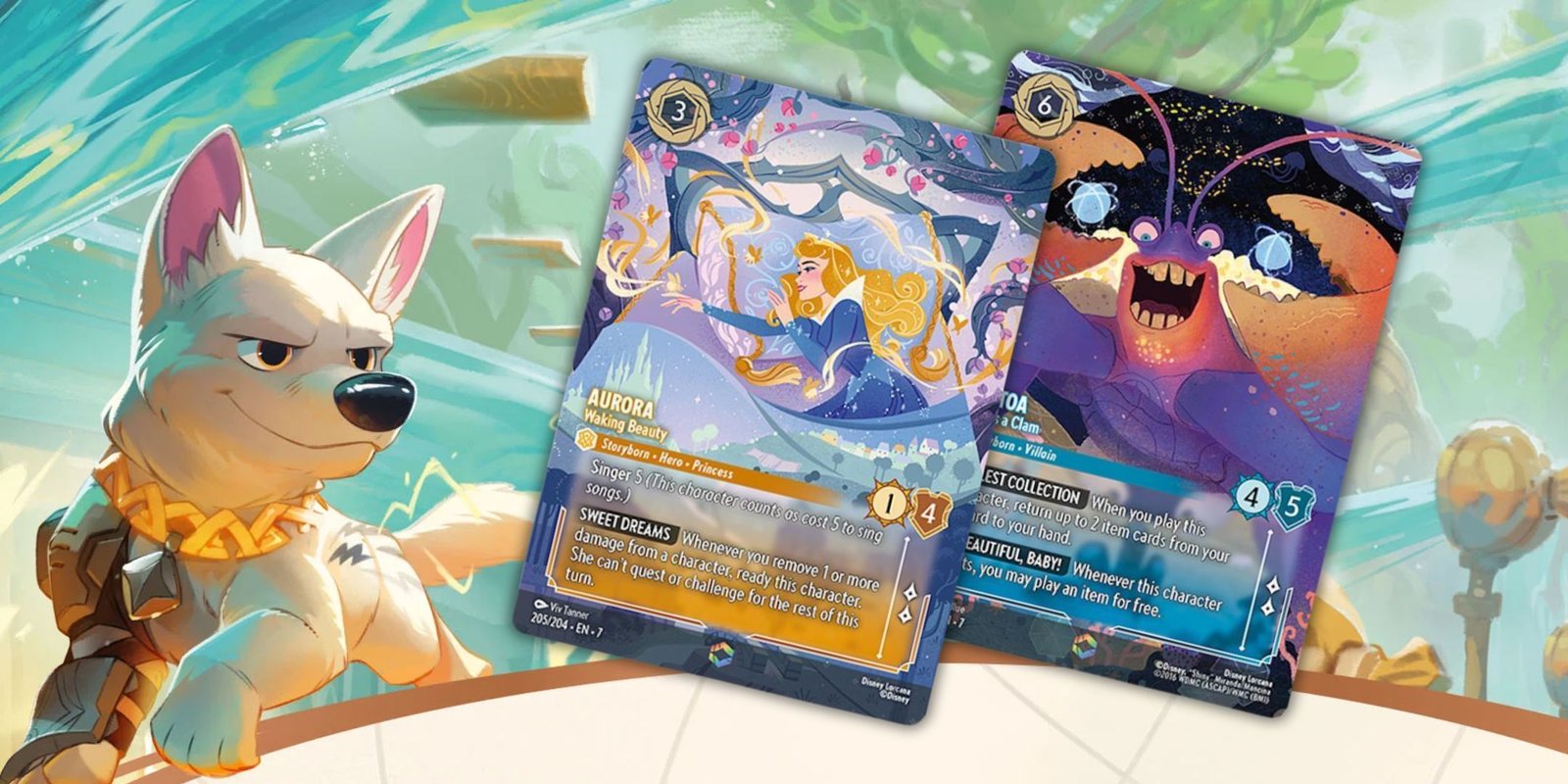 Disney Lorcana's New Rotation Policy Means Several Sets Will Get Banned 2 Enchanted cards of Aurora and Tamatoa from Disney Lorcana Archazia Island