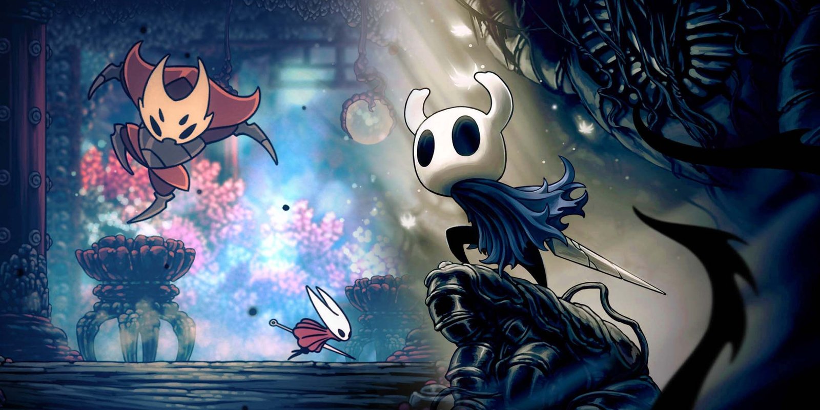 Hollow Knight Silksong Confirmed Playable In September, But Only In One Place 2 Hollow Knight Art next to Silksong Gameplay