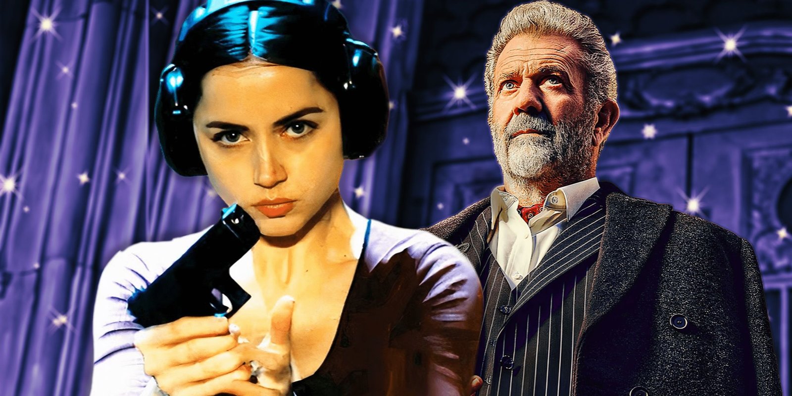 Keanu Reeves Enjoyed Filming John Wick’s Spinoff So Much He’s Already Pitched Ideas For Ballerina 2 2 Ana de Armas in action pose in Ballerina with Mel Gibson as Cormac O'Connor from The Continental