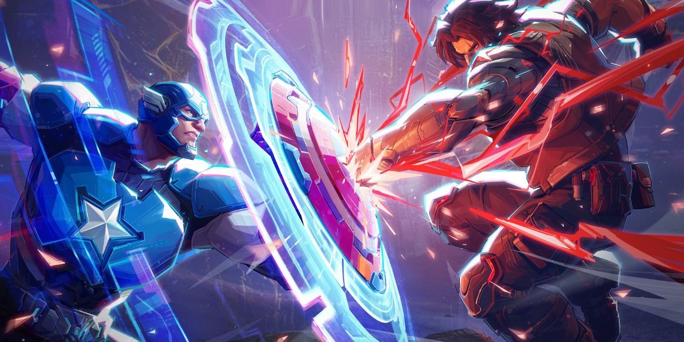Marvel Rivals Players React To The New April Fool's Emote Breaking Their Brains 2 Captain America using his shield to block a punch from the Winter Soldier in Marvel Rivals
