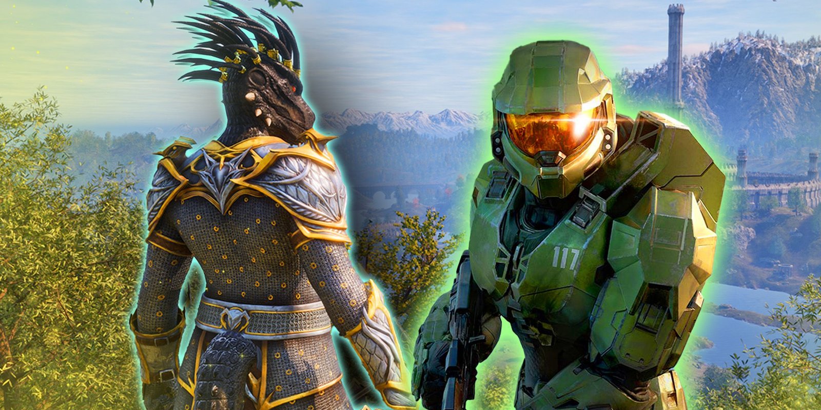 Oblivion Protagonist next to Master Chief