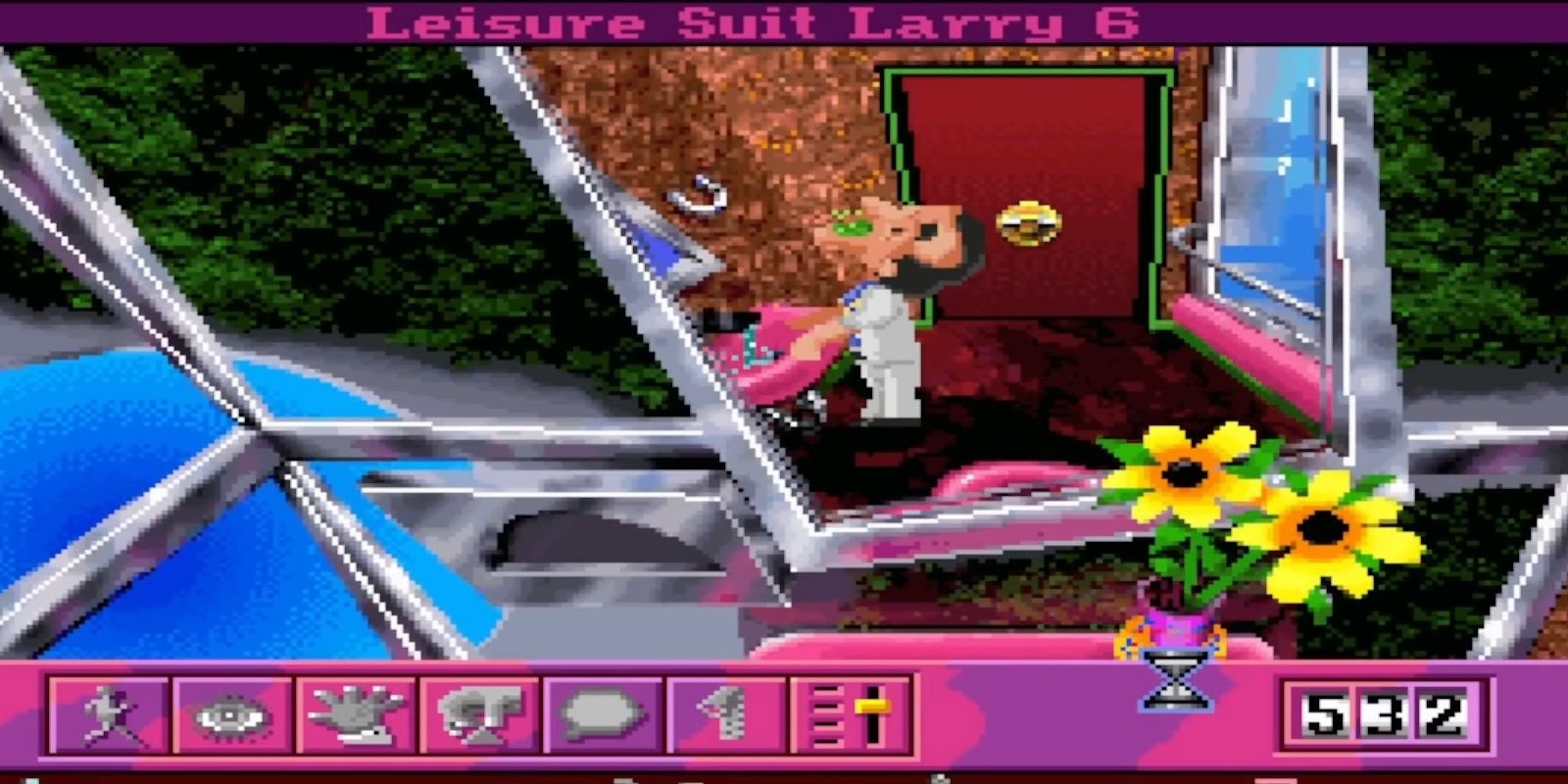Larry washing his mouth in Leisure Suit Larry 6.