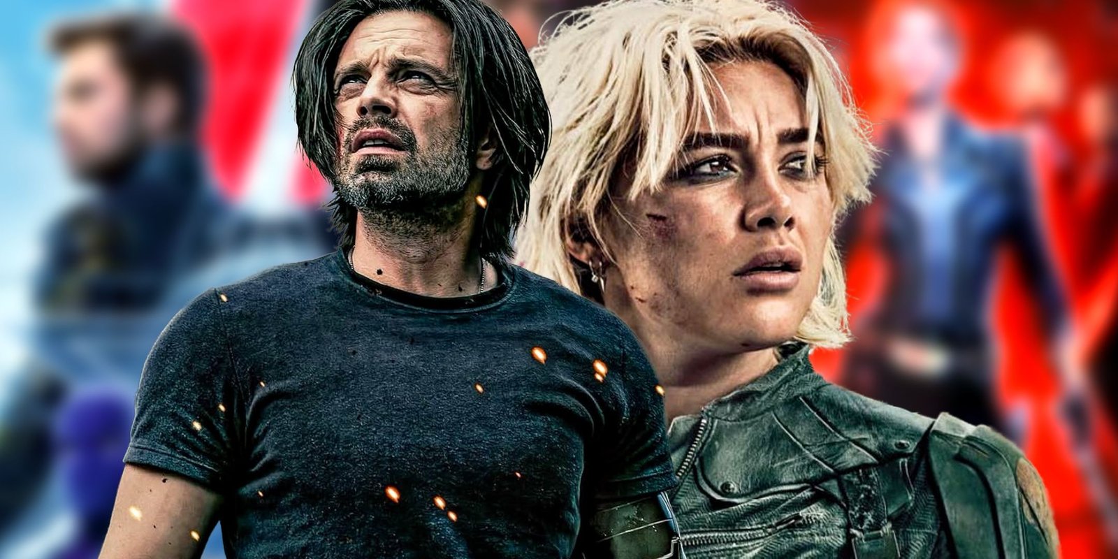 Will It Happen, Which Cast Members Could Return And Everything We Know 3 Thunderbolts Bucky and Yelena With Falcon Winter Solider and Black Widow Posters in Background Custom MCU Image
