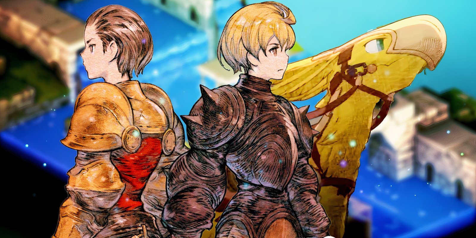 10 Best Tactical RPGs To Play While Waiting For Final Fantasy Tactics: The Ivalice Chronicles 2 Final Fantasy Tactics protagonists standing back to back with a Chocobo behind them