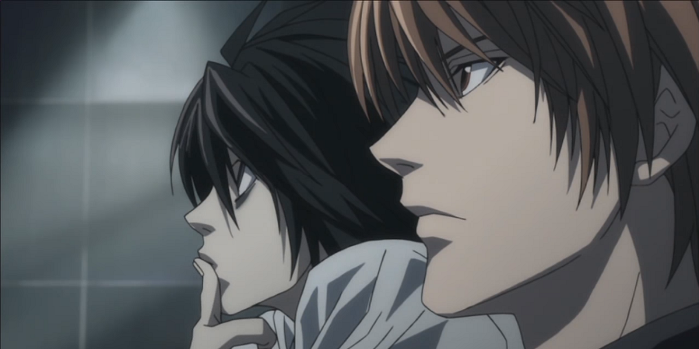 10 Celebrities Who Love Anime Just as Much as You Do 3 L and Light Yagami from Death Note sitting beside one another.