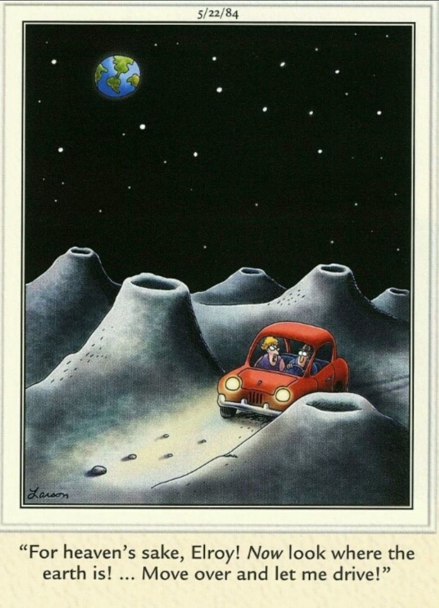 Far Side, a couple lost on the moon.