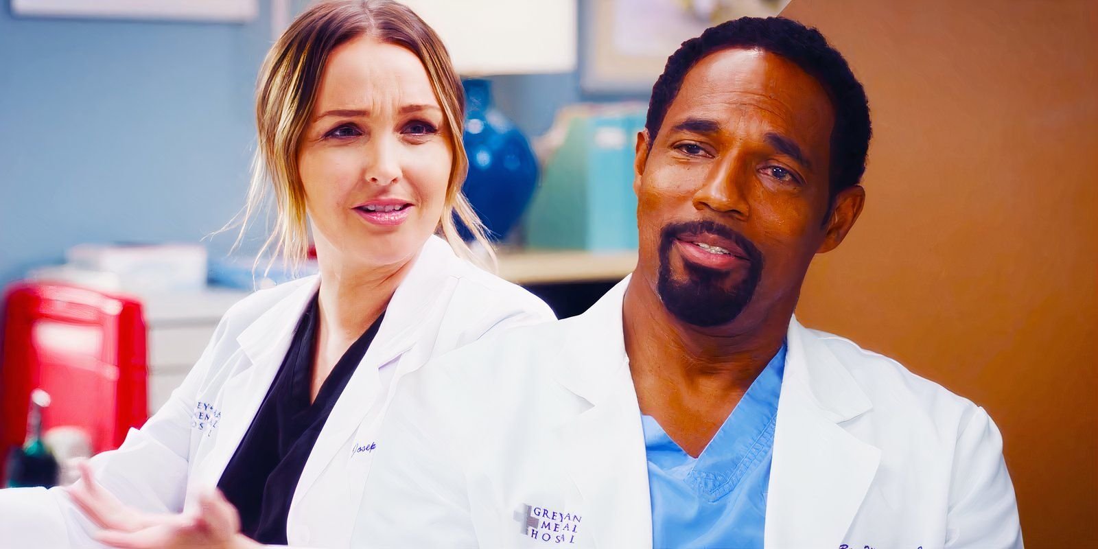 8 Biggest Unanswered Questions & Mysteries After The Grey's Anatomy Season 21 Finale 3 Camilla Luddington as Jo Wilson and Jason George as Ben Warren in Grey's Anatomy season 21, episode 4