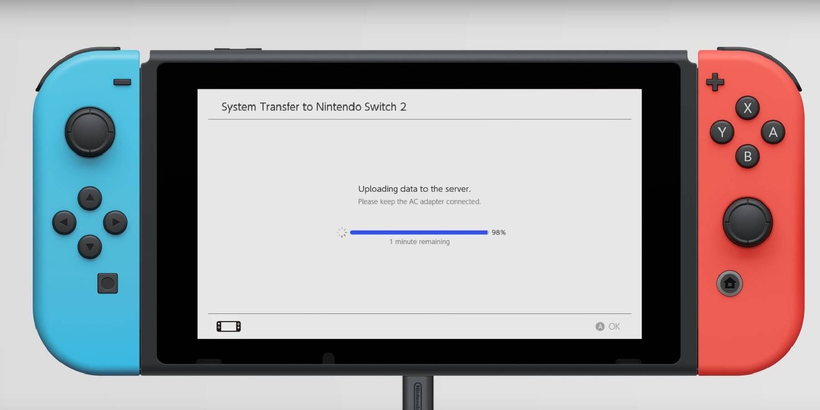 Nintendo Switch system transfer to Nintendo Switch 2 by uploading data to a server