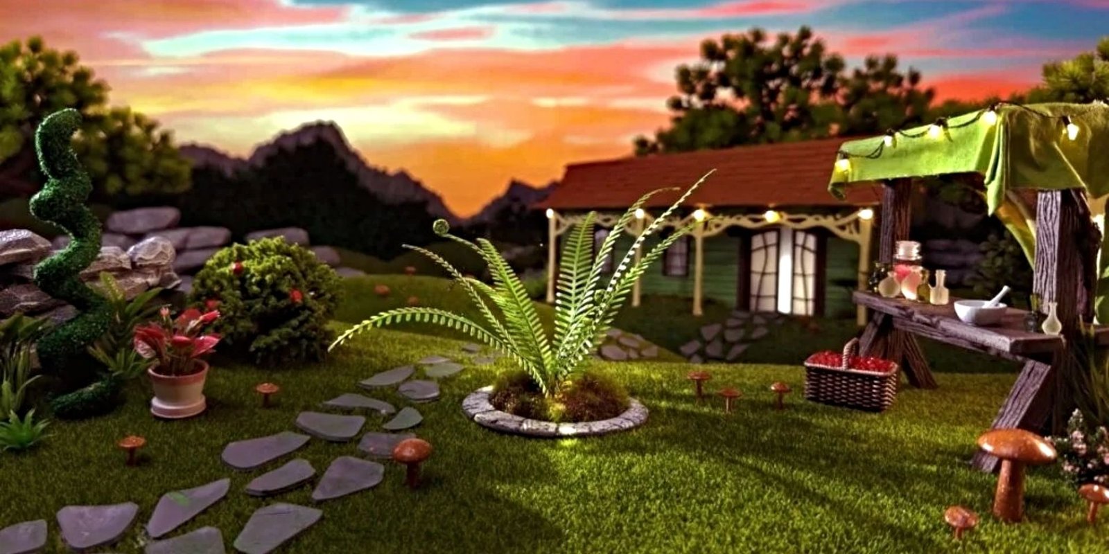 The Sims 4 Enchanted by Nature's teaser shows a backyard.