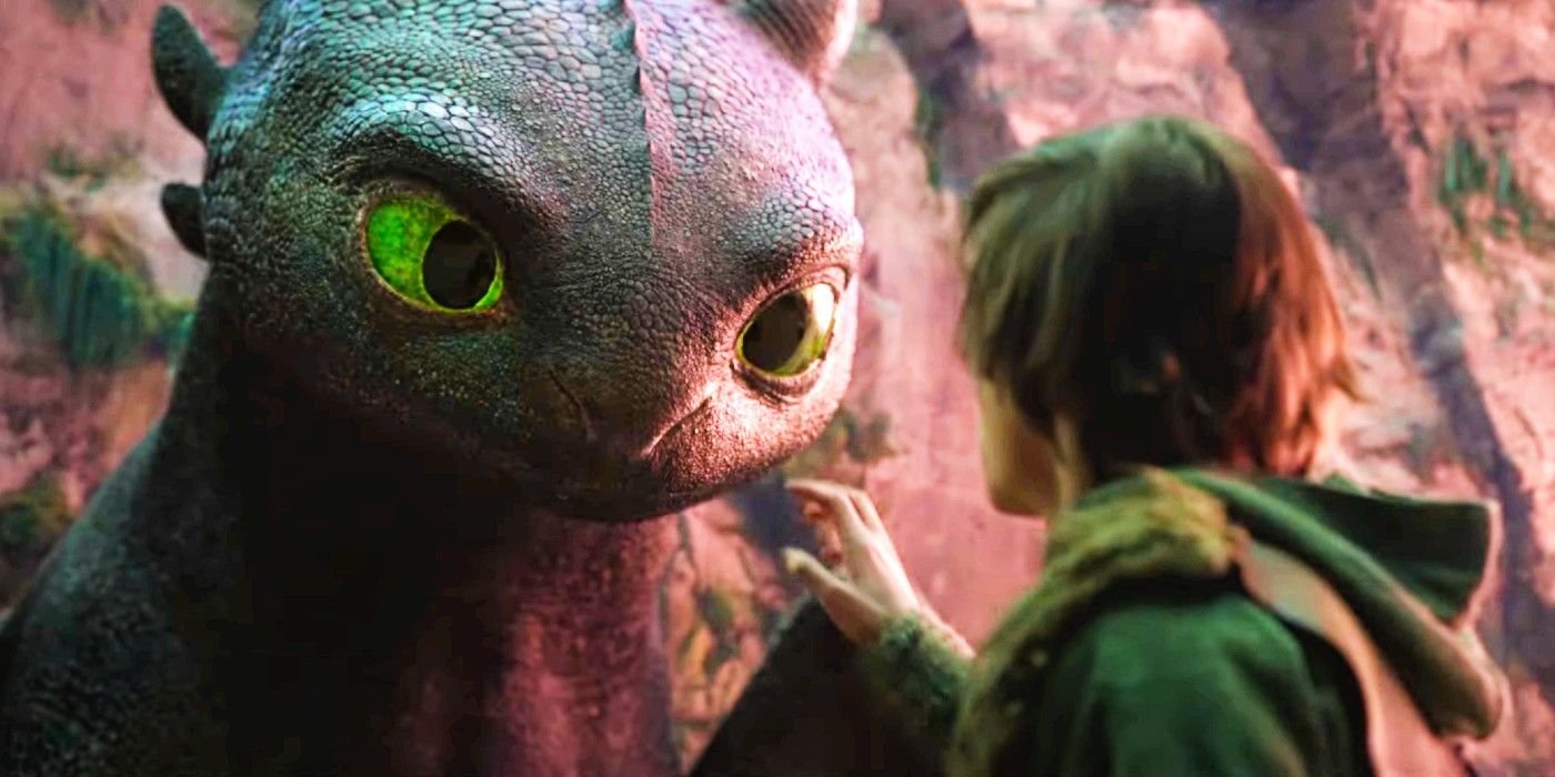 How to Train Your Dragon live action Toothless staring down Hiccup 