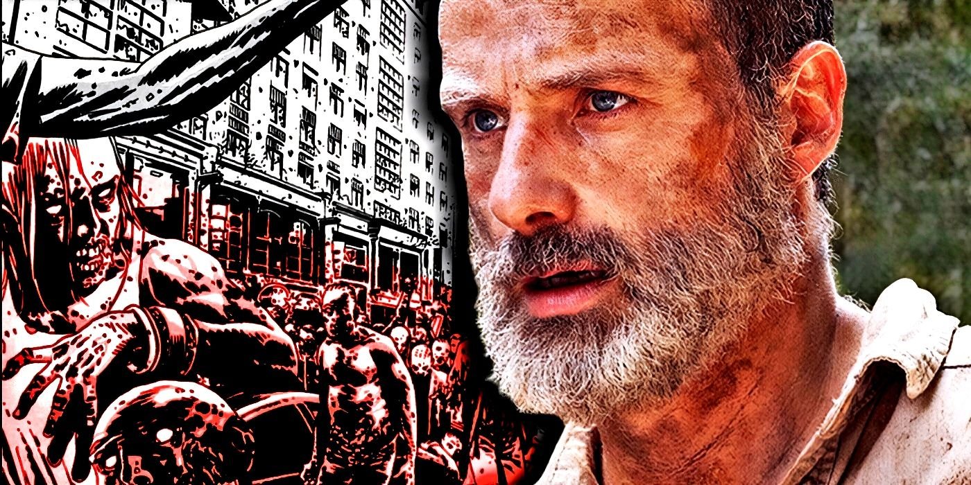 Walking Dead Creator Calls Out How Pop Culture Depicts Southerners: "Just Doing My Part" 5 The Walking Dead's Rick Grimes looking at zombies from the comic series.