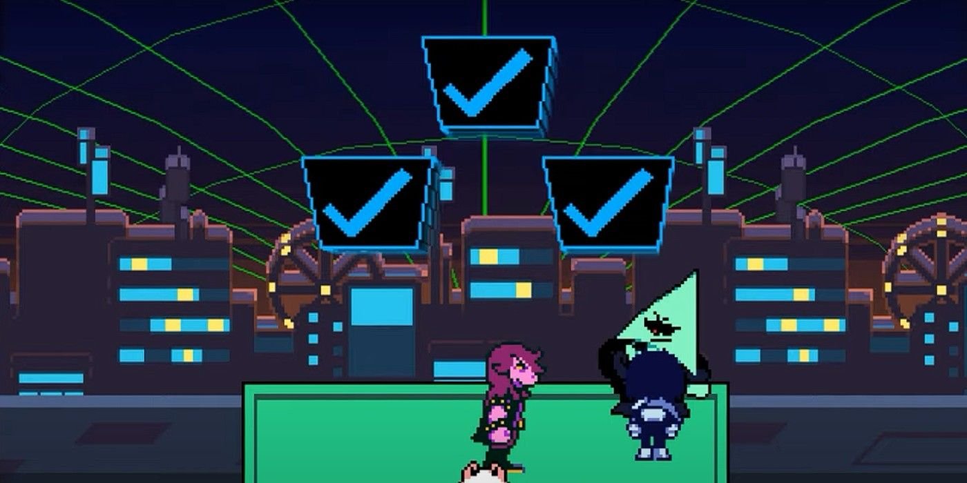 How To Get The Deltarune Chapter 3 Egg 2 Kris returns the blue checkmarks to Hacker in Deltarune Chapter 2