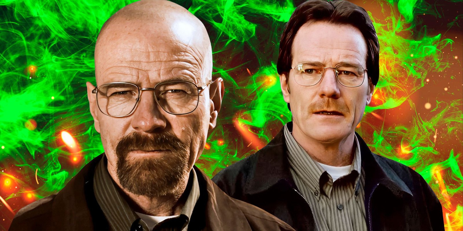 I Finally Get The Meaning Of Breaking Bad's Darkest Scene Thanks To Bryan Cranston 4 Bryan Cranston as Walter White in Breaking Bad season 1 with hair and glasses, and bearded Walter White