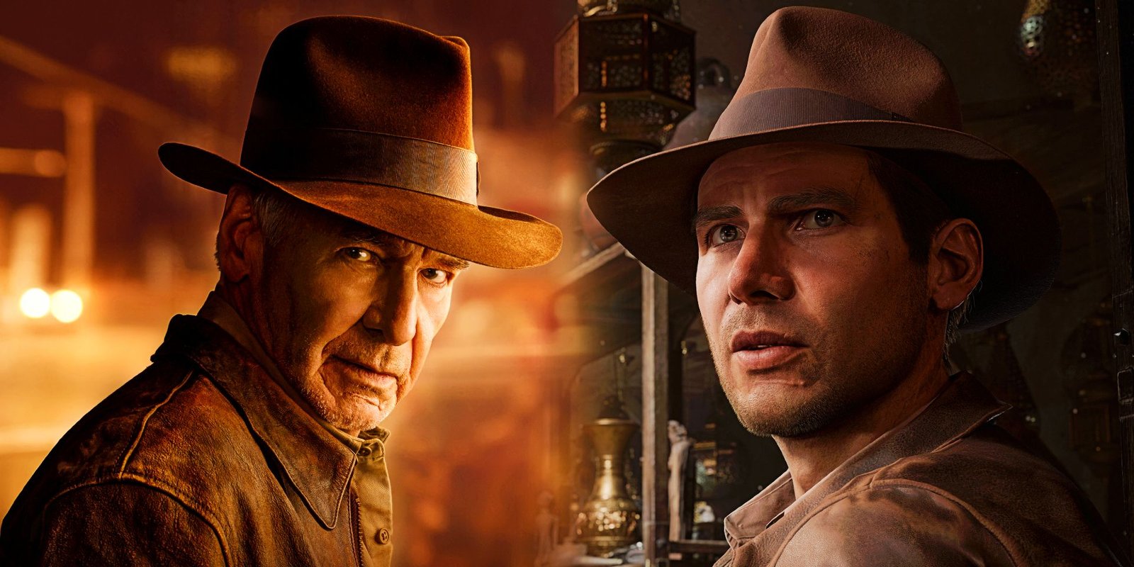 Indiana Jones & The Great Circle’s PS5 Release Has Set A New Record According To Analytics 2 A collage of images of Harrison Ford in Indiana Jones and the Dial of Destiny and the video game version in The Great Circle.