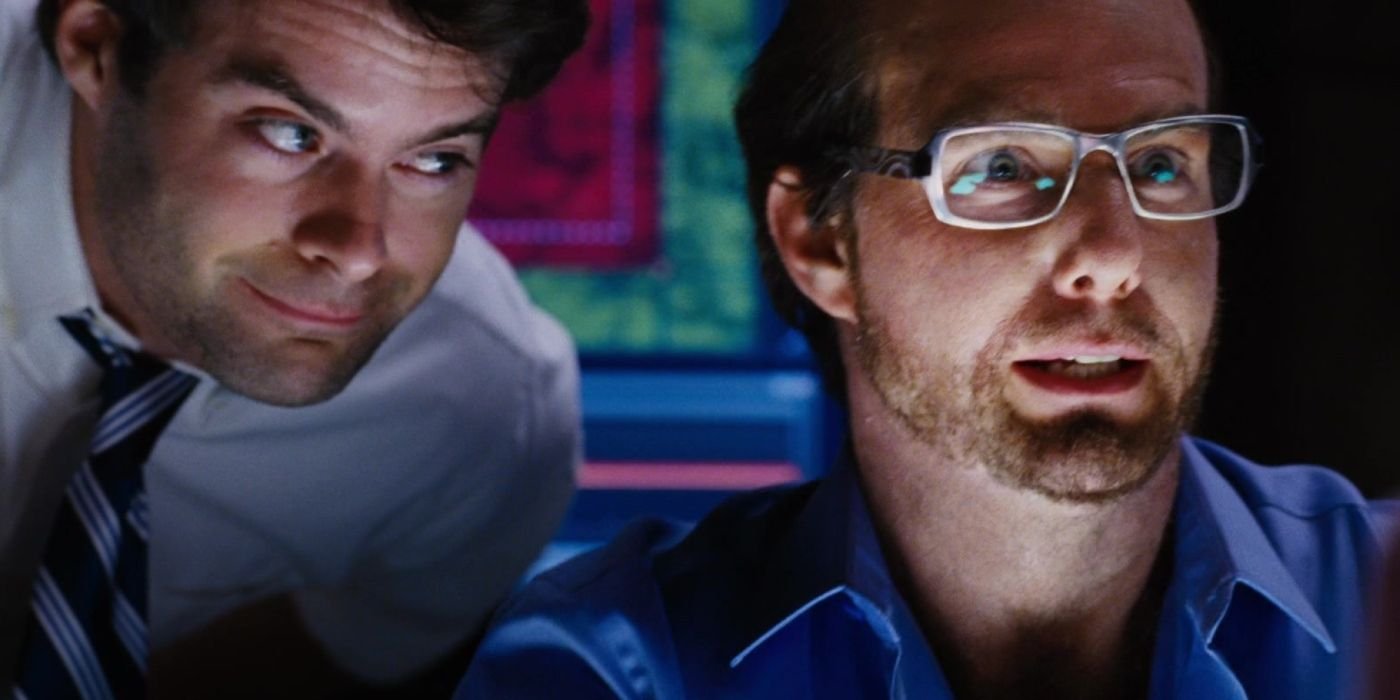 Bill Hader behind Tom Cruise in Tropic Thunder