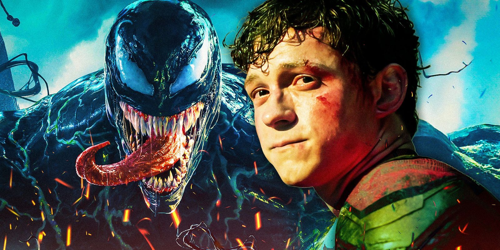 The Expanse Creator Says The 'Greatest Superhero Movie Ever Made' Belongs To Marvel, But Isn't Part of The MCU 2 Split image of Tom Hardy's Venom & Tom Holland's Spider-Man