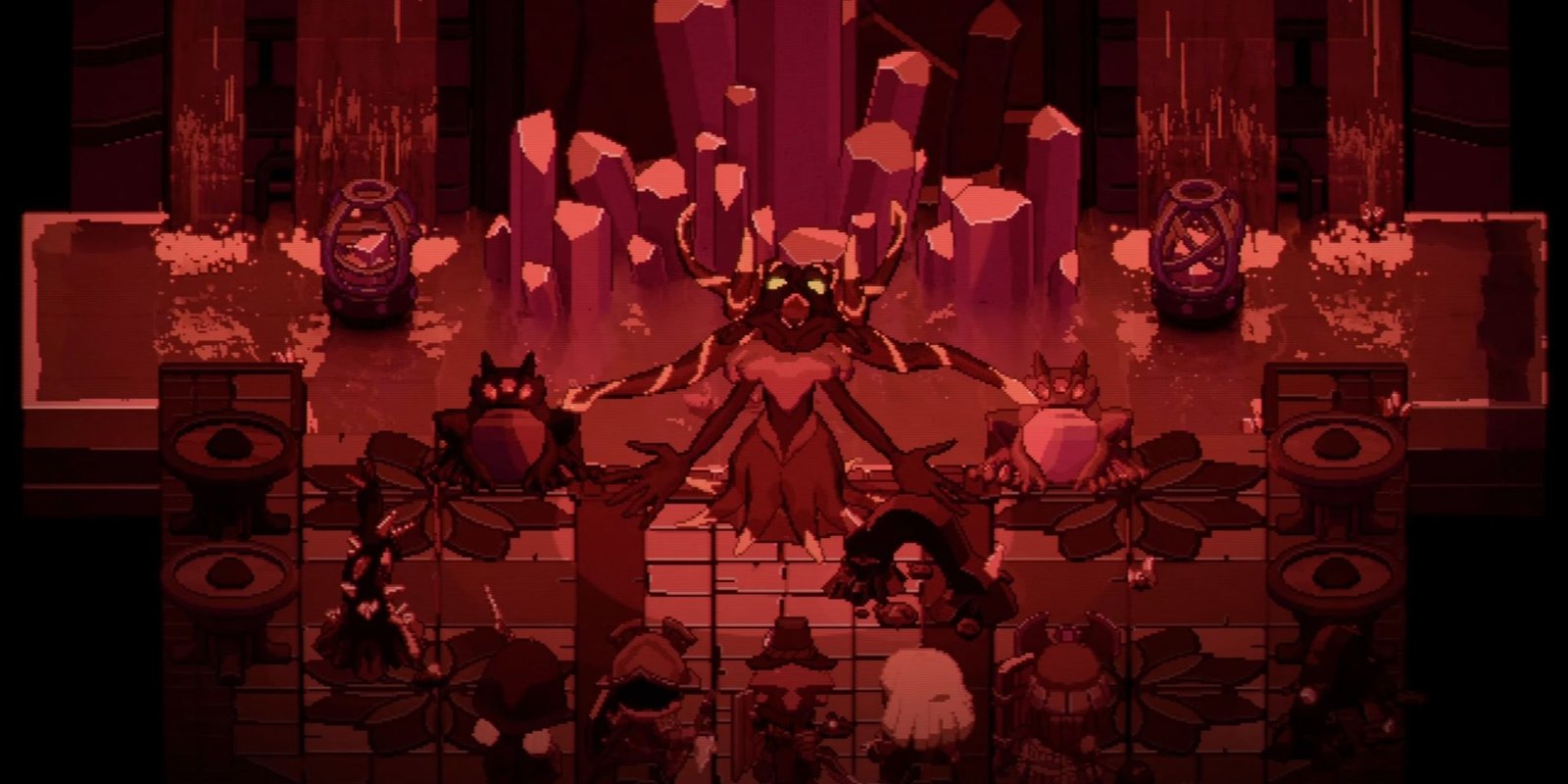 Never's End's Never roars in a dungeon.