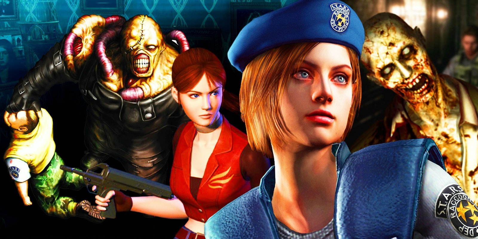 10 Hardest Resident Evil Boss Fights Of All Time, Ranked 4 Resident Evil 1 Remake character with characters from residen Evil nemesis and Code Veronica