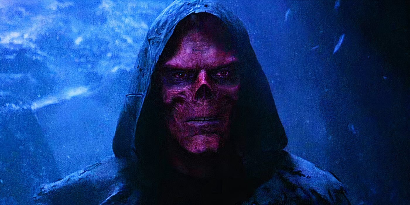 Red Skull speaking to Black Widow and Hawkeye in Avengers Endgame