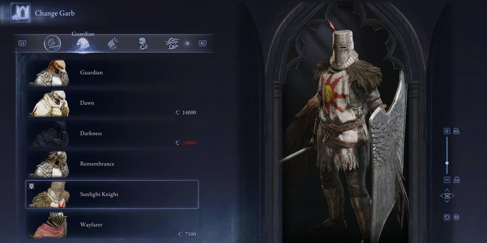 Nightreign Guardian Sunlight Knight outfit