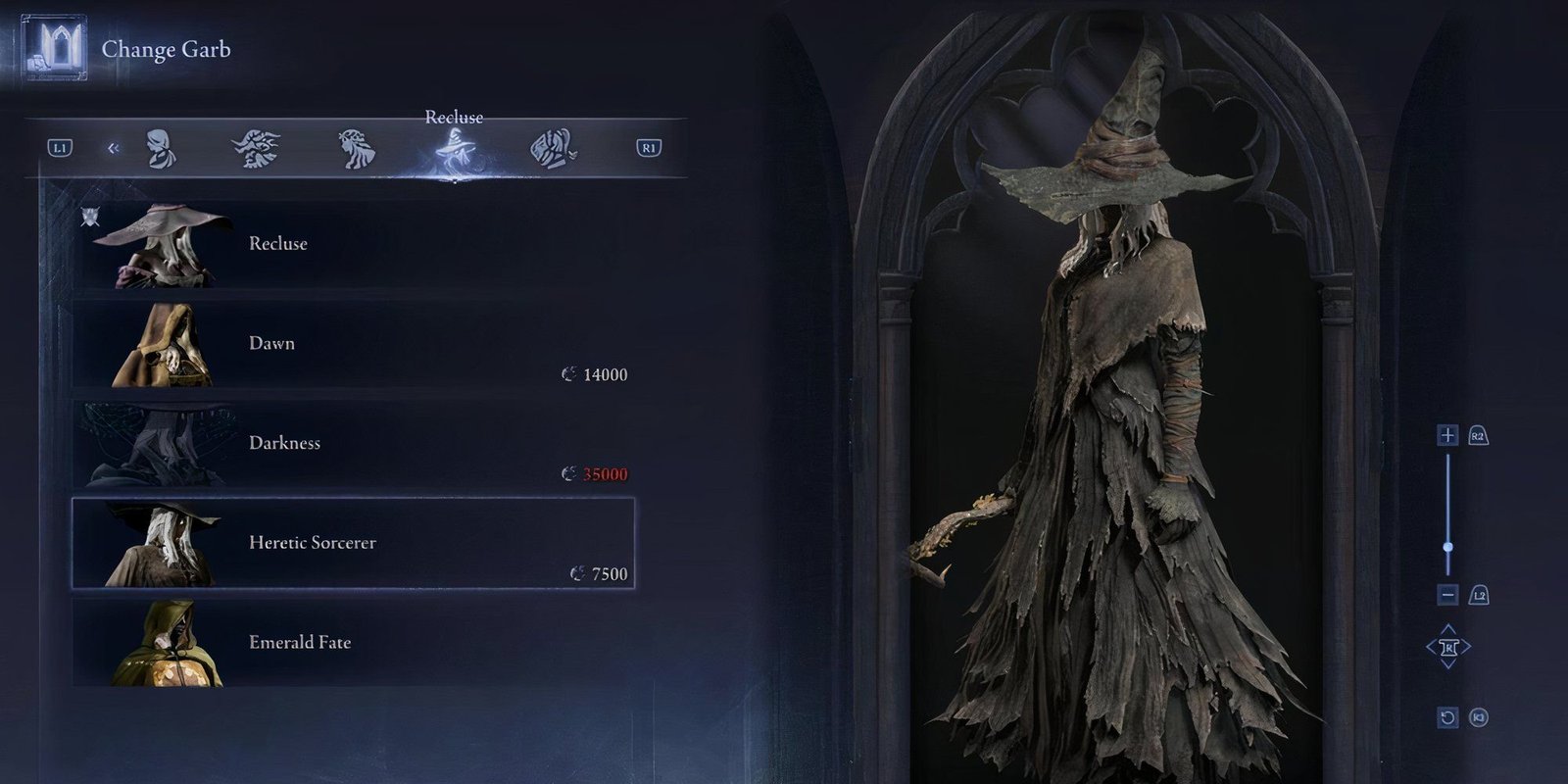 Nightreign Recluse Heretic Sorcerer outfit
