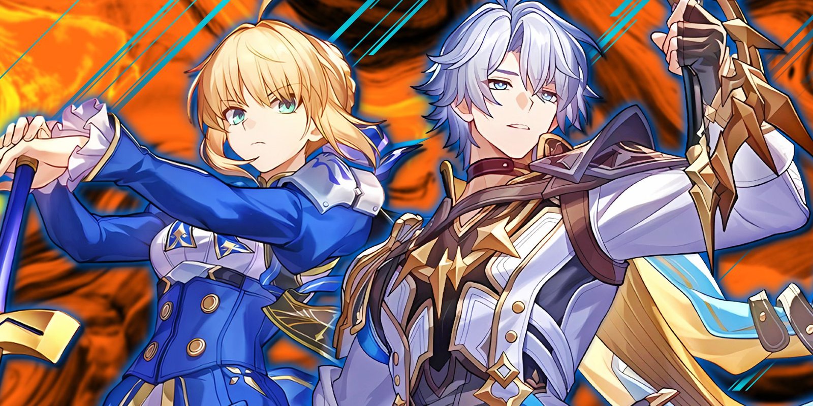 Star Rail 3.4's Phase 1 Banners Have Leaked 4 Honkai Star Rail's Phainon and Saber hold their respective swords next to each other.