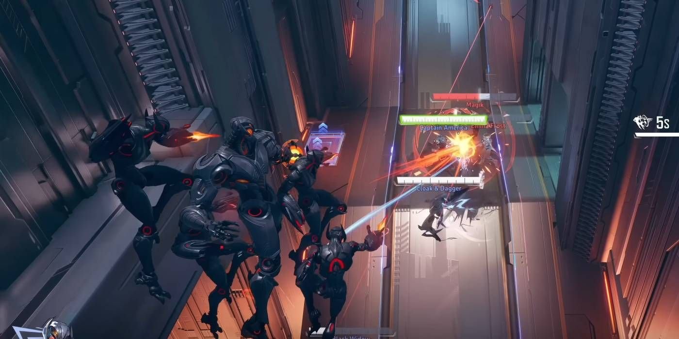 Marvel Rivals Ultron using Rage of Ultron Ultimate to heal allies and damage enemies