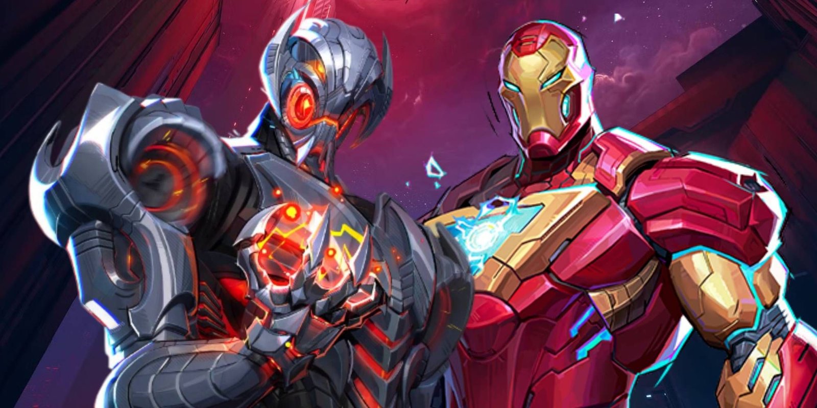 Marvel Rivals Ultron and Iron Man in Team-Up on Arrako map