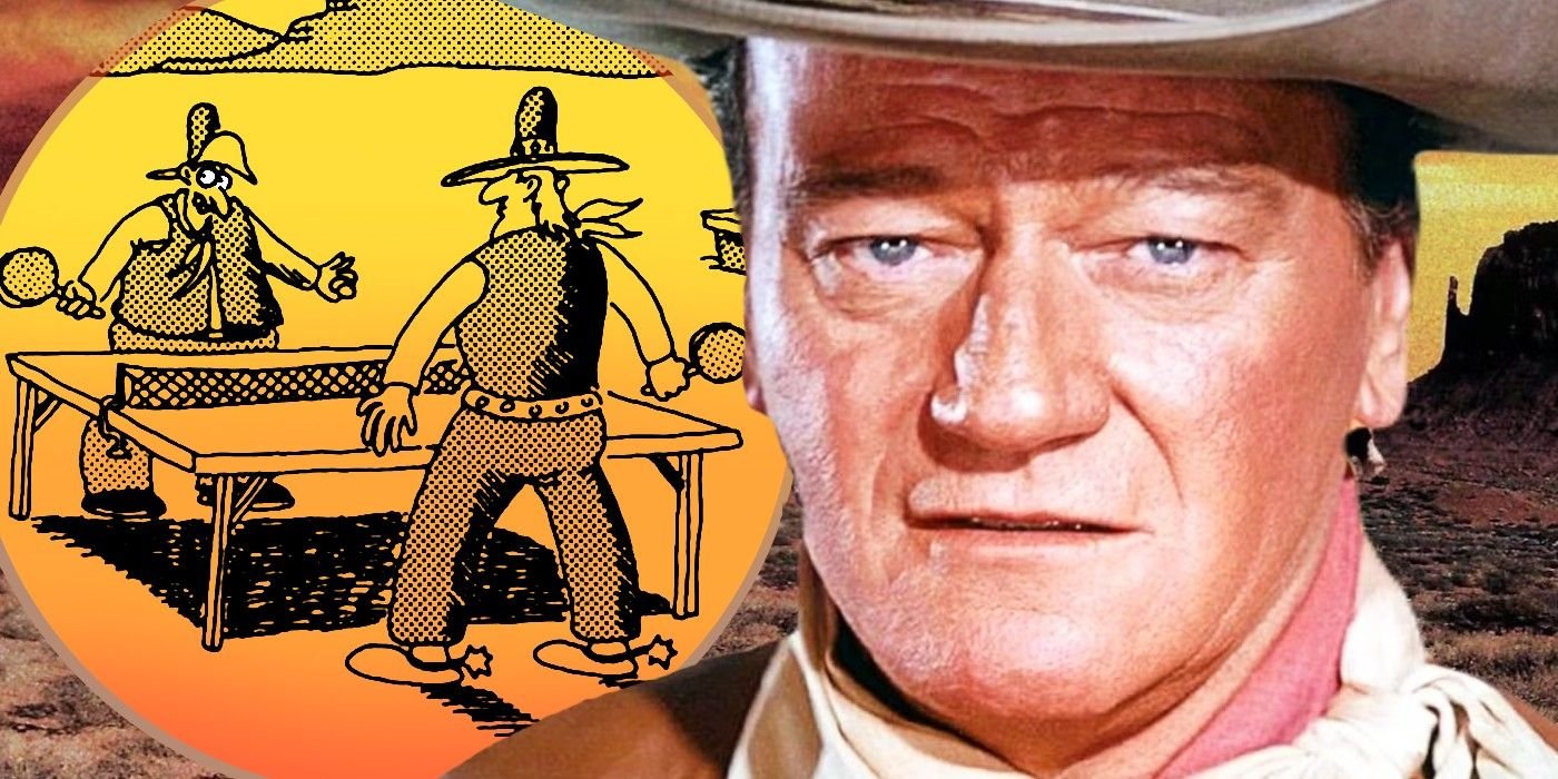 See the Far Side Comic That Represents Your US State (Gary Larson's Hilarious Tour of America) 15 john wayne next to far side art of cowboys