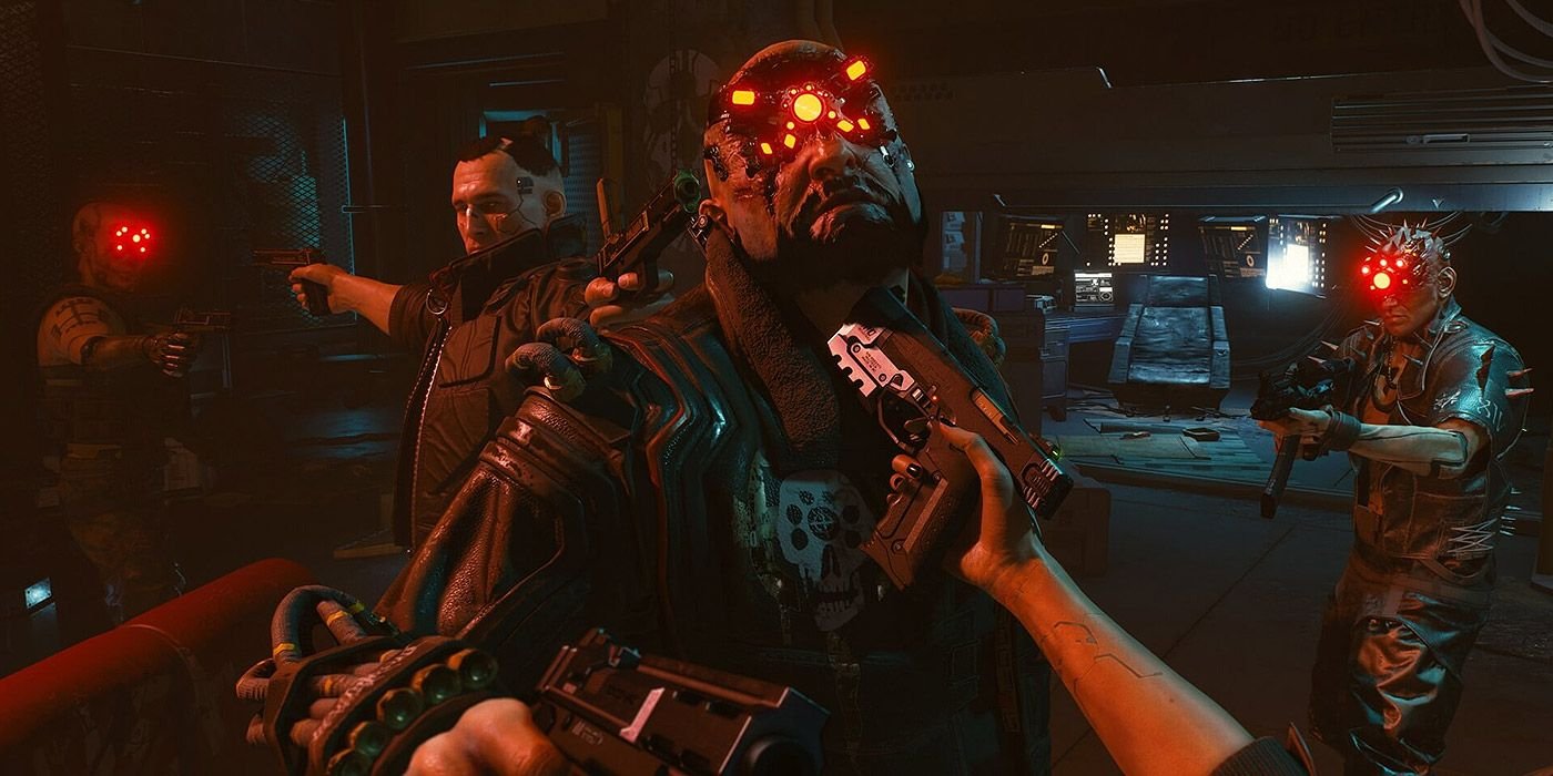 I'm Sick Of Cyberpunk 2077's Biggest Redemption Arc 3 V and Jackie pull guns on gang members in Cyberpunk 2077.