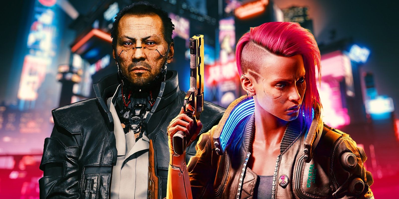 Cyberpunk 2077 Takemura next to V