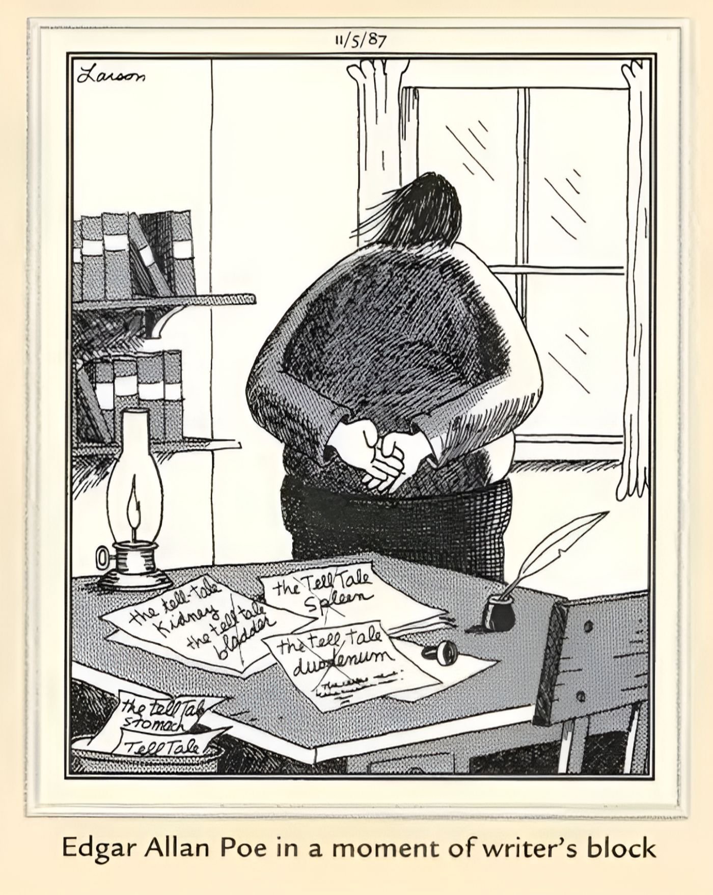 Edgar Allan Poe experiences writer's block