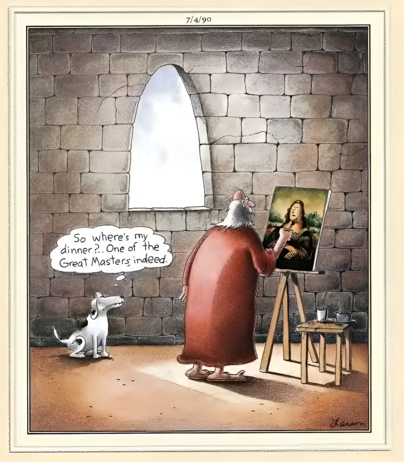 Leonardo da Vinci works on the Mona Lisa