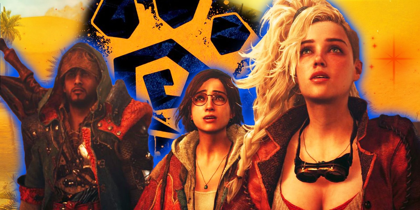 Monster Hunter Wilds cast in front of a cat paw print logo.