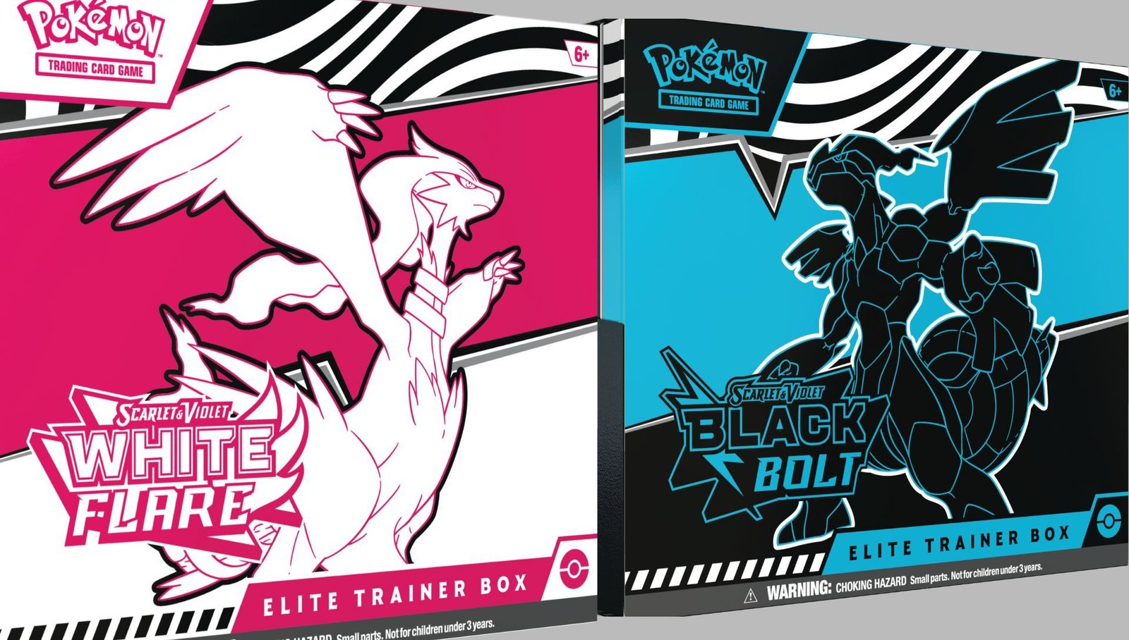 Pokemon Scarlet and Violet Black Bolt & White Flare Elite Trainer Boxes