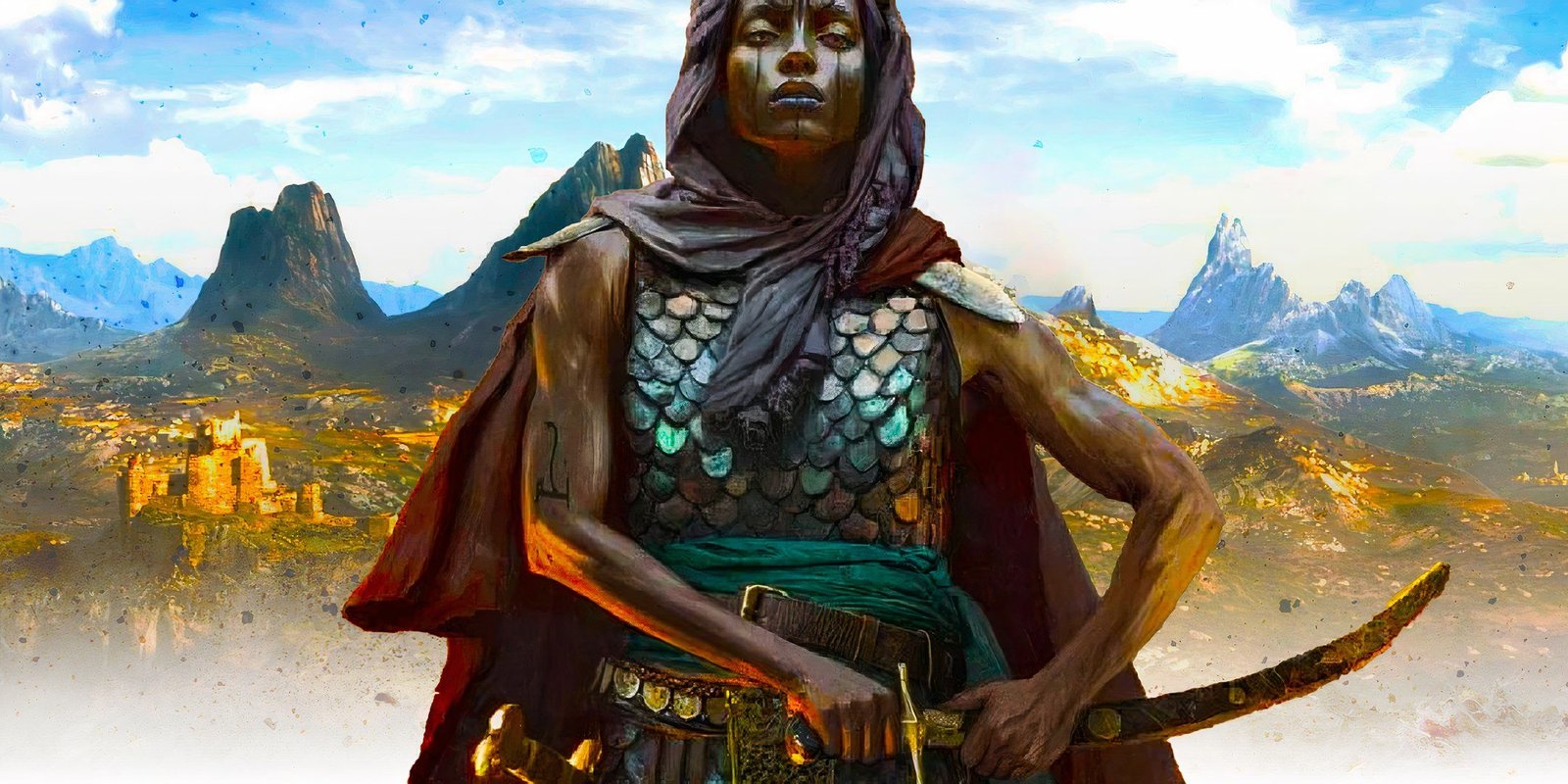 After The Latest Bethesda Rumors, I'm Ready To Believe That Elder Scrolls 6 Is Real 3 A redguard with a still from the Elder Scrolls 6 game.