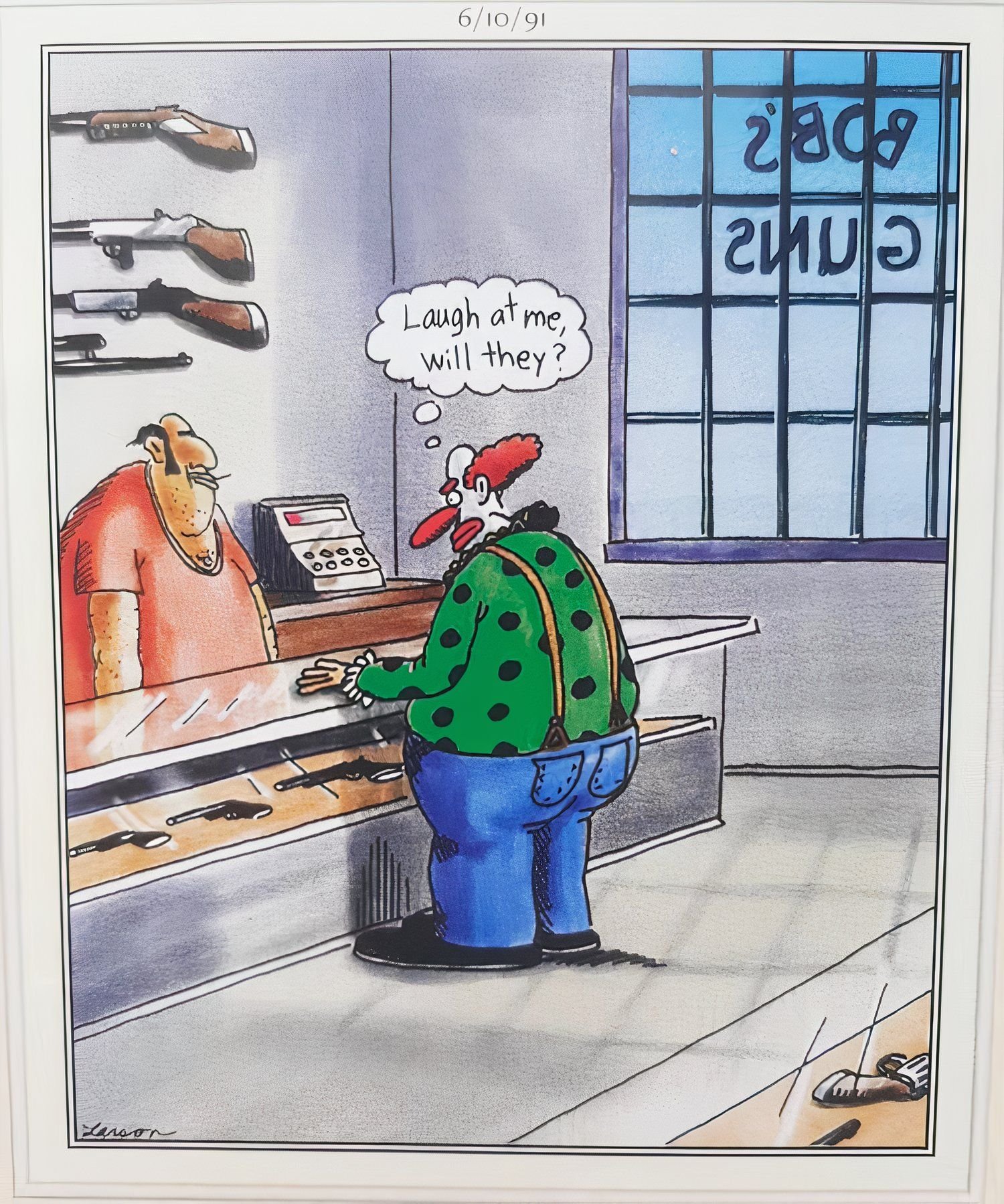 Far Side Clown Gun Purchase