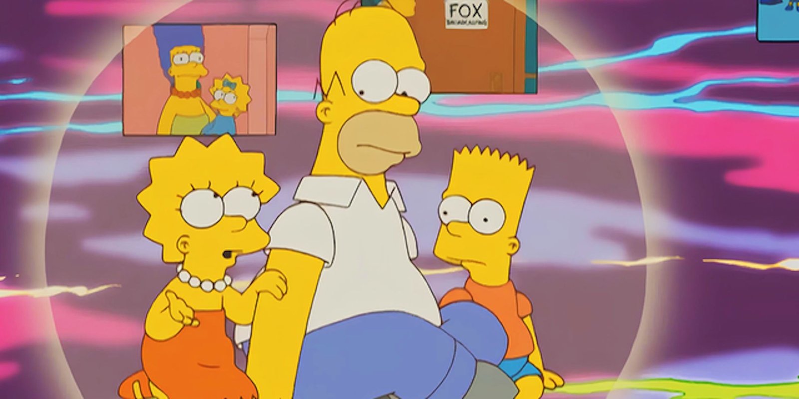 Homer & Lisa Simpson Share The Same Tragedy 6 Homer Marge Lisa and Bart float in a void in The Simpsons season 19 episode 9