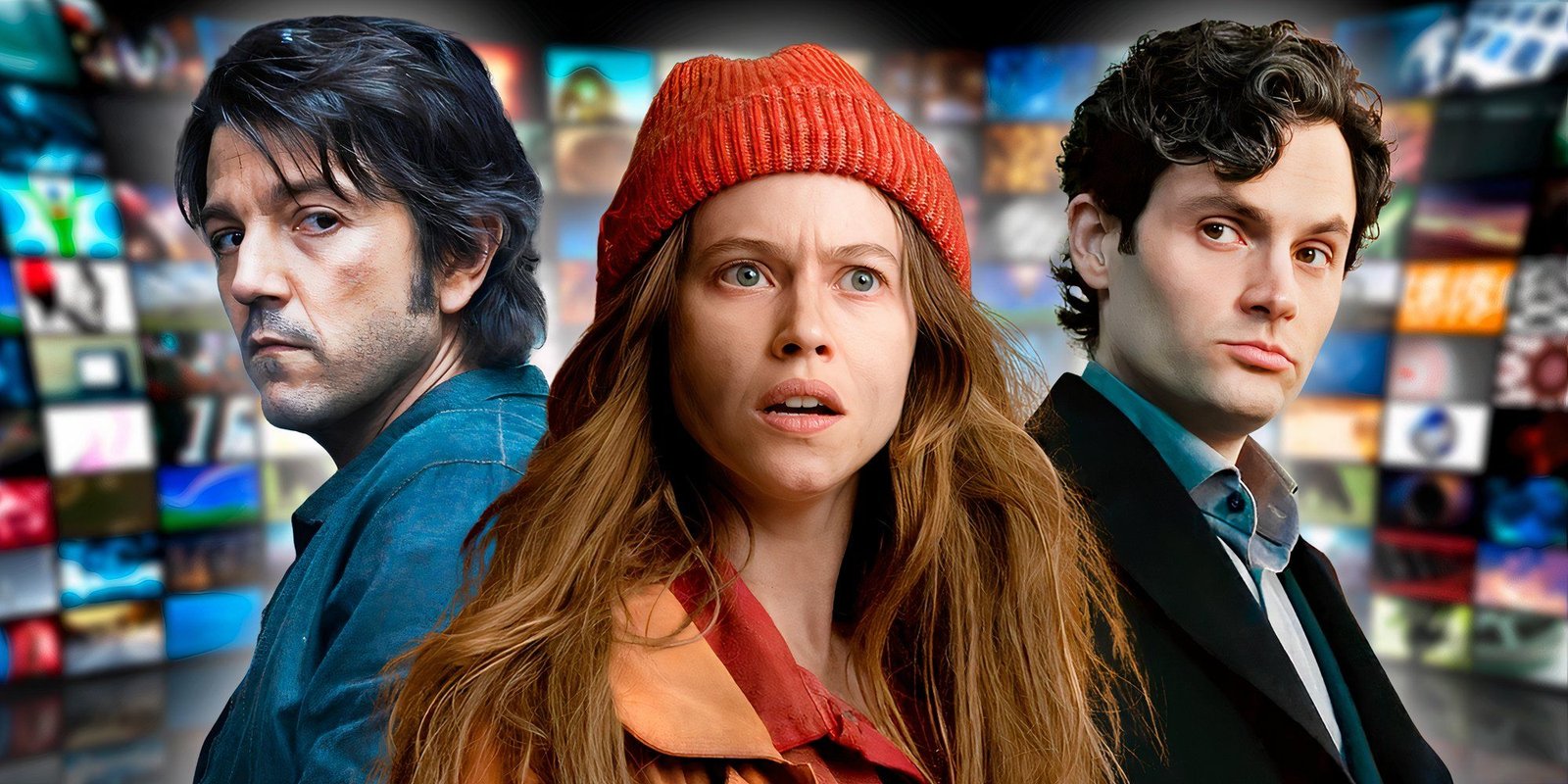 Andor (Diego Luna), You (Penn Badgley), and Etoile (Lou de Laâge)