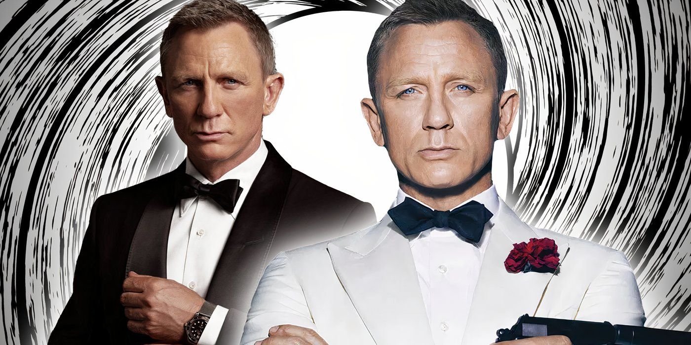 4 Years After Killing James Bond, Daniel Craig Is Already Irreplaceable In Another Major Movie Franchise 2 An edited image including two images of Daniel Craig as James Bond with a white and black background.