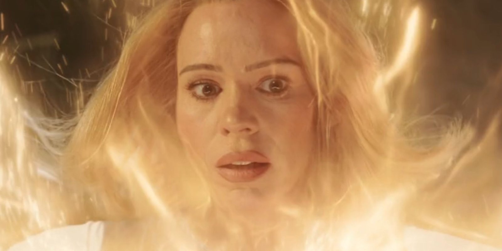 Billie Piper regenerating in Doctor Who