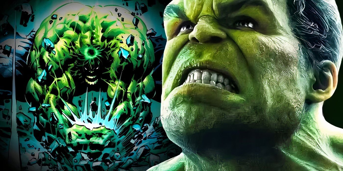 Black Widow and Hulk's MCU Romance Began Way Before the Avengers Assembled 2 MCU's Hulk with Marvel Comics' Hulk smashing the ground behind him.