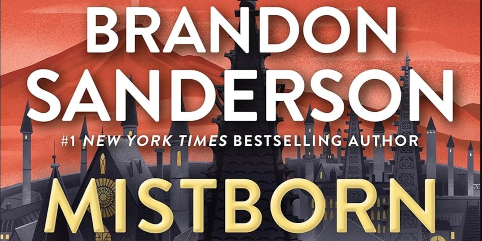 A cropped cover of Brandon Sanderson's novel Mistborn