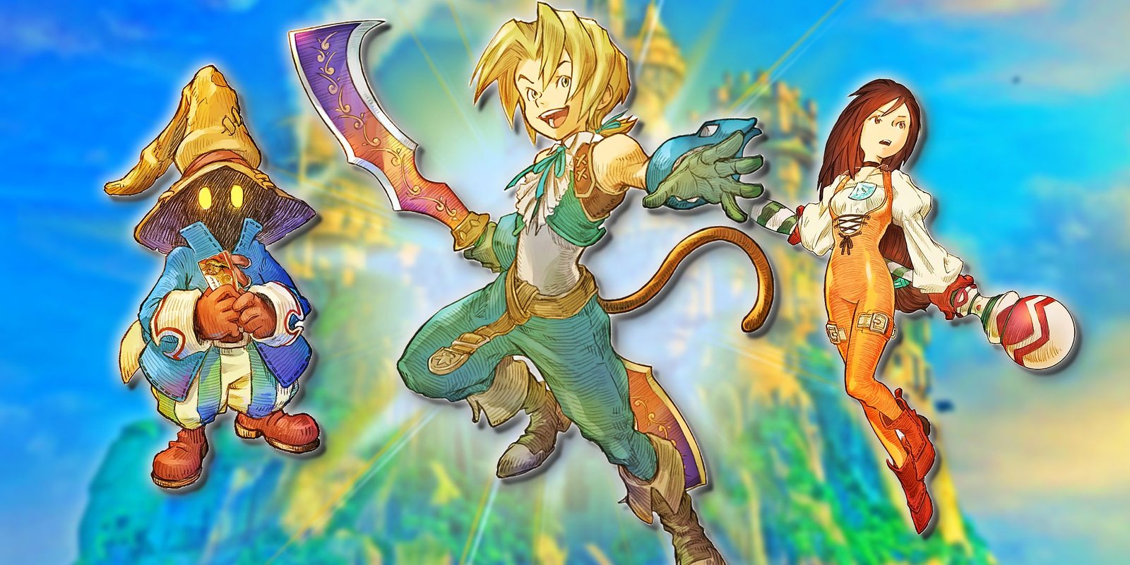 Several Anticipated Final Fantasy Games May Finally Arrive For Xbox 2 Final Fantasy 9's Zidane, Vivi, and Garnet pose in Lindblum.