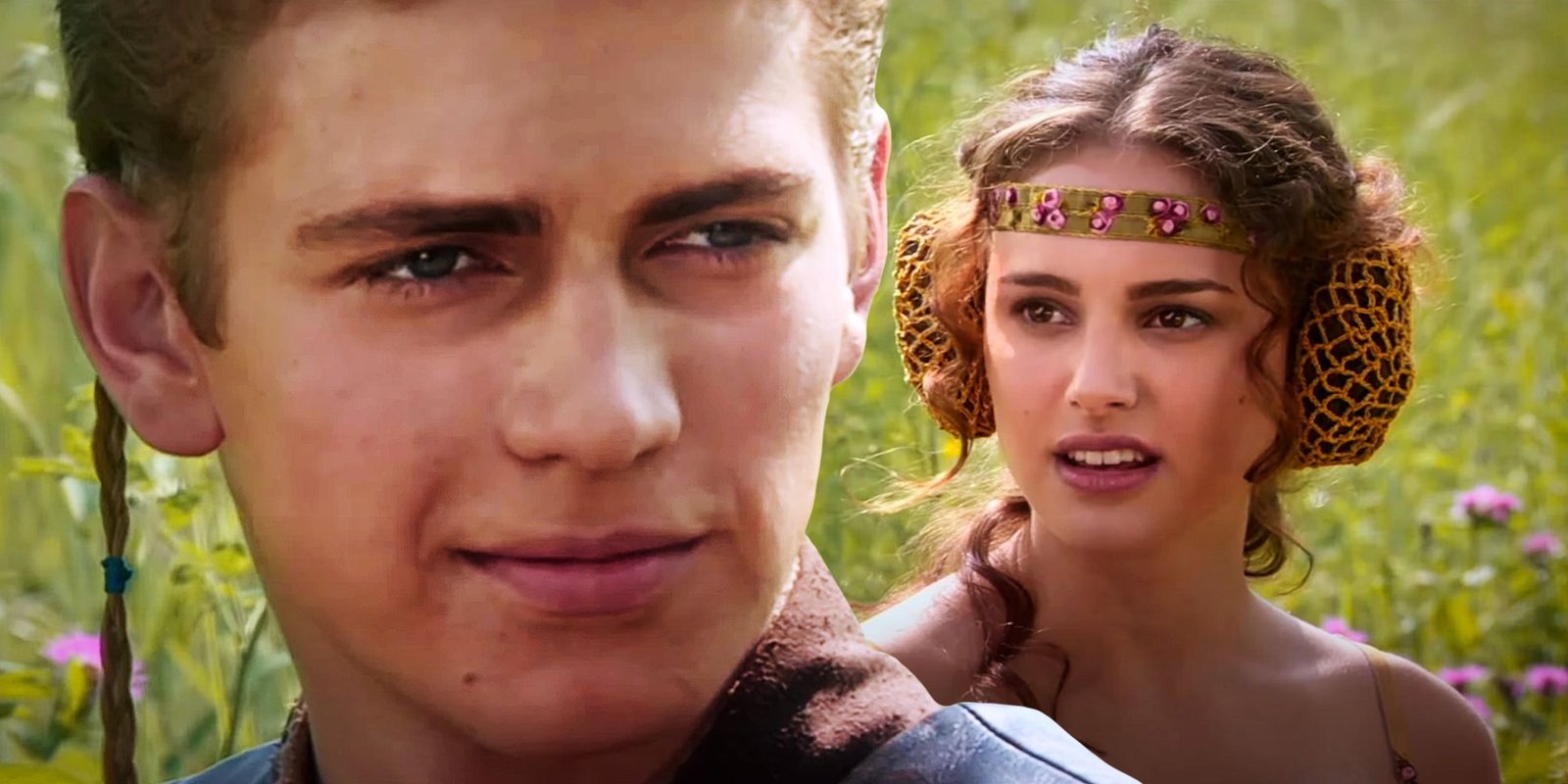 Anakin and Padme in Star Wars Meme Scene from Attack of the Clones