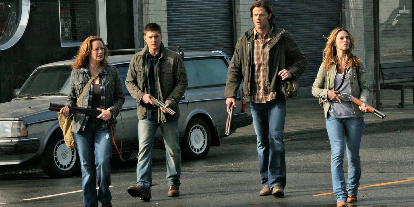Sam, Dean, Jo and Ellen Harvelle in Supernatural season 5, episode 10, Abandon All Hope